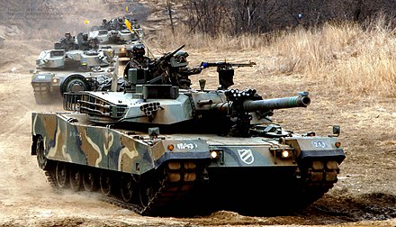 K-1 88 main battle tanks during a field training exercise