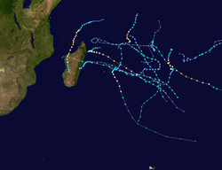 2018–19 South-West Indian Ocean cyclone season summary map