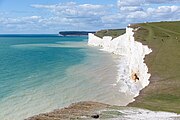 The Seven Sisters cliffs in Somerset, England.