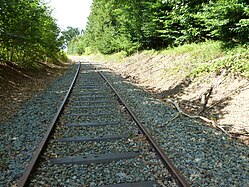 Decommissioned track near Bad Schussenried in the vicinity of the Schussenquelle in Upper Swabia