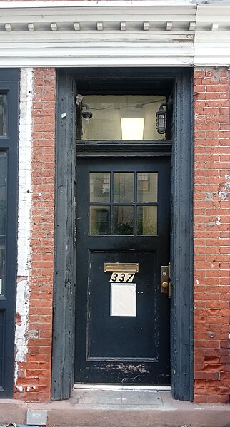 From 1953 to 1960, Hansberry resided in the third-floor apartment of this building. The full address is 335–337 Bleecker Street and the building is fi