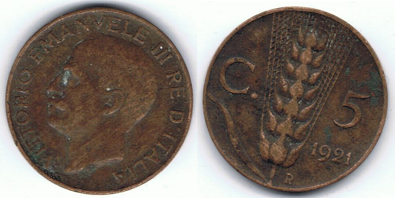 File:5 centesimi di Lira - Regno d'Italia - 1921 02.png