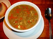 Flaki
(or flaczki
) is tripe soup, known since the Middle Ages and favourite dish of king Jogaila. 857 food.JPG