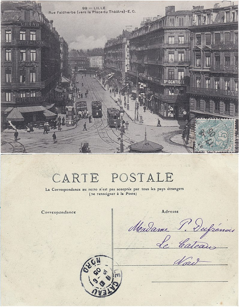File 99 Lille Rue Faidherbe Vers La Place Du Theatre E C Vº Rº Jpg Wikimedia Commons