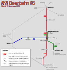 AKN network in Holstein and Hamburg AKN-Gesamtnetz 2014.png