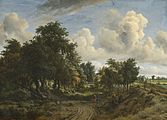 Hobbema, MeindertDutch, 1638 - 1709A Wooded Landscape1663oil on canvasoverall: 94.7 x 130.5 cm (37 5/16 x 51 3/8 in.)Andrew W. Mellon Collection1937.1.61