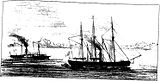 A canhoneira Iguatemy (commandante Tamborim) no alto Paraná salvando no dia 7 de Novembro de 1868 a lancha a vapor Pimentel, que foi a pique, e na qual morreu o capitão de mar e guerra Guilherme José dos Santos e cinco praças.jpg