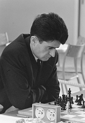 Матанович во время шахматного турнира «Питер Стуйвесант» в Зевенаре, Нидерланды (1961)
