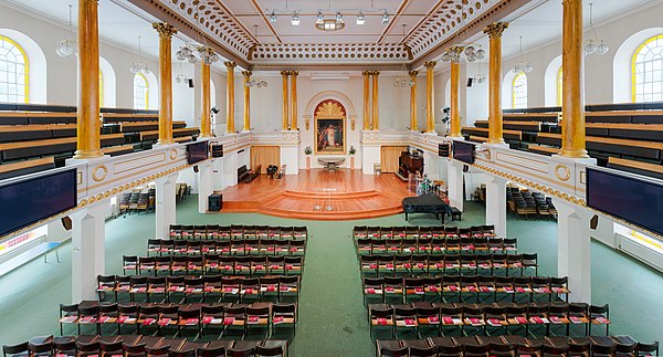 All Souls' Church interior as viewed from the balcony