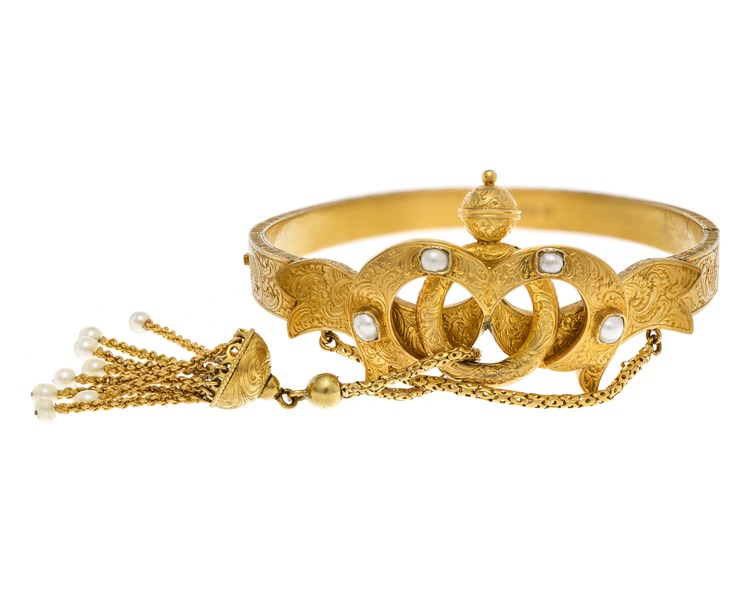 File:Armband av guld med pärlor, 1840-tal - Hallwylska museet - 110141.tif