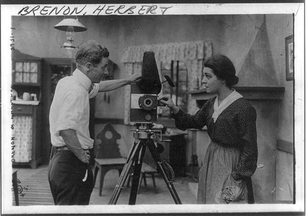 Brenon and Alla Nazimova with a camera in his studio, 9 August 1916.