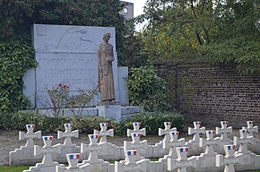 WW I Memorial to French soldiers lost at Charleroi Aux soldats francais morts a Charleroi 1914-1918.jpg