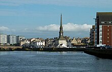 Ayr, a former royal burgh, and currently the administrative centre of South Ayrshire Council Ayr Harbour - geograph.org.uk - 4096429.jpg