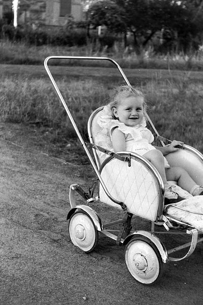 File:Baby carriage, girl Fortepan 20231.jpg