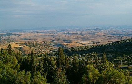 Uitzicht op het dal van de Basento
