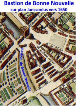 Bastion na plánu města kolem roku 1650