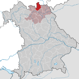 Locatie van het district Kronach