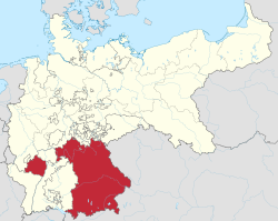 پادشاهی بایرن در میان امپراتوری آلمان.