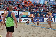 Deutsch: Beachhandball Europameisterschaften 2019 (Beach handball Euro); Tag 6: 7. Juli 2019 – Spiel um Platz Drei, Frauen, Kroatien-Niederlande 0:2 (14:23, 20:22) English: Beach handball Euro; Day 6: 7 July 2019 – Women's Bronze Medal Match – Croatia-Netherlands 0:2 (14:23, 20:22)