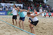 Deutsch: Beachhandball Europameisterschaften 2019 (Beach handball Euro); Tag 6: 7. Juli 2019 – Männerfinale, Dänemark-Norwegen 2:0 (25:18, 19:16) English: Beach handball Euro; Day 6: 7 July 2019 – Men's Final – Denmark-Norway 2:0 (25:18, 19:16)