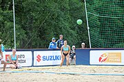 Deutsch: Beachhandball Europameisterschaften 2019 (Beach handball Euro); Tag 2: 3. Juli 2019 – Frauen, Vorrunde Gruppe C, Slowenien-Italien 0:2 (7:24, 18:22) English: Beach handball Euro; Day 2: 3 July 2019 – Women Preliminary Round Group C – Slovenia-Italy 0:2 (7:24, 18:22)