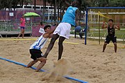 Deutsch: Beachhandball bei den Olympischen Jugendspielen 2018; Tag 5, 10. November 2018; Jungs, Platzierungsrunde - Chinese Taipei (Taiwan)-Mauritius 2:0 English: Beach handball at the 2018 Summer Youth Olympics at 11 October 2018 – Boys Consolation Round – Chinese Taipei-Mauritius 2:0