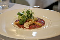 Beef carpaccio with toppings