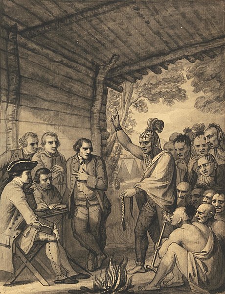 File:Benjamin West - The Indians Giving a Talk to Colonel Bouquet in a conference at a Council Fire Near his Camp on the - B1975.4.798 - Yale Center for British Art.jpg