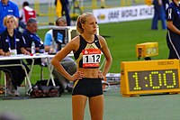 Die Titelverteidigerin Kajsa Bergqvist war eine von fünf Athletinnen auf Rang sieben
