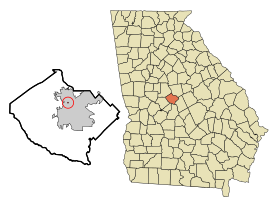 Bibb County Georgia Incorporated and Unincorporated areas Payne Highlighted.svg
