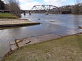 Boat ramp and railroad trestle