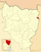 Kommunens placering på kortet over provinsen