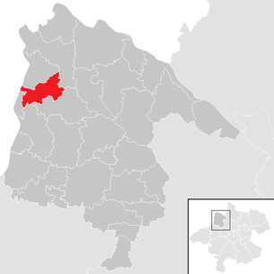 Lage der Gemeinde Brunnenthal (Oberösterreich) im Bezirk Schärding (anklickbare Karte)