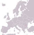 Location of Bucharest in Europe