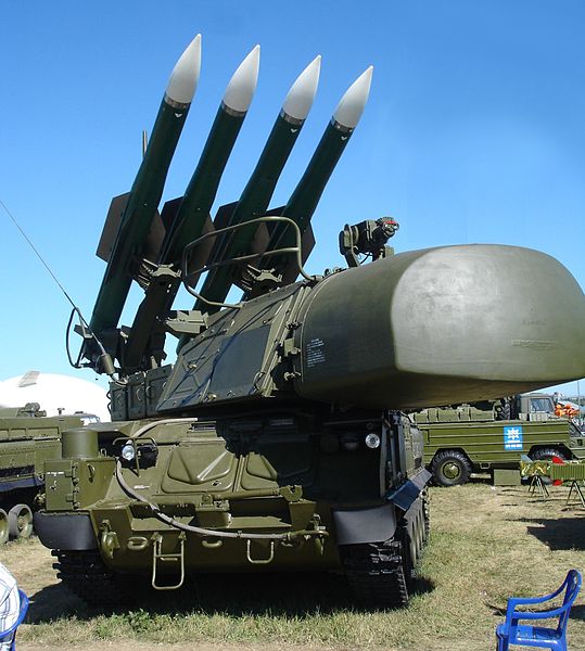 A Buk-M1-2 SAM system 9A310M1-2 TELAR at 2005 MAKS Airshow
