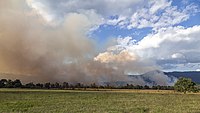 Planned fire in Cades Cove, Great Smoky Mountains National Park