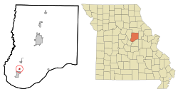 Callaway County Missouri Incorporated and Unincorporated areas Lake Mykee Town Highlighted.svg