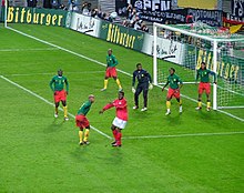 Cameroon faces Germany at Zentralstadion in Leipzig, 17 November 2004 Cameroon vs Germany 2003.jpg
