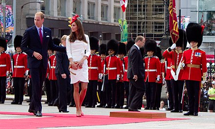 The Duke and Duchess of Cambridge at the Canada Day celebration in 2011, during their first tour outside the UK.