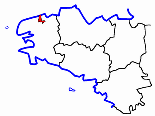 Location of the canton of Plouzévédé