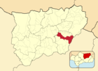 Расположение муниципалитета Касорла на карте провинции