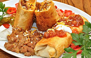 <span class="mw-page-title-main">Chimichanga</span> Mexican and Southwestern American dish