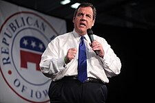 New Jersey Governor Chris Christie speaking at an event in October 2015, Christie underwent lap-band stomach surgery in February 2013. Chris Christie by Gage Skidmore 5.jpg