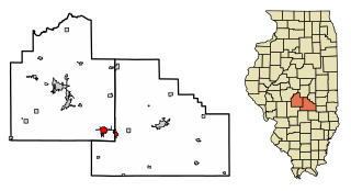 Christian County Illinois Incorporated and Unincorporated areas Pana Highlighted.svg