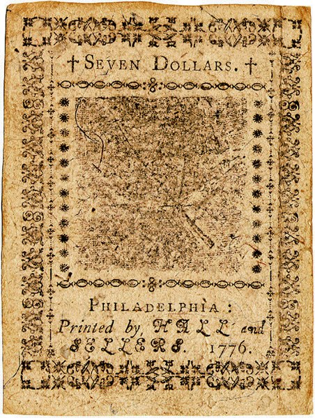File:Continental Currency $7 banknote reverse (February 17, 1776).jpg