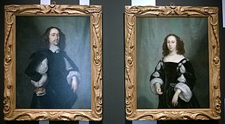 Pendants with his wife Cornelia Strick van Linschoten (1628-1703), 1654, by Janssens van Ceulen