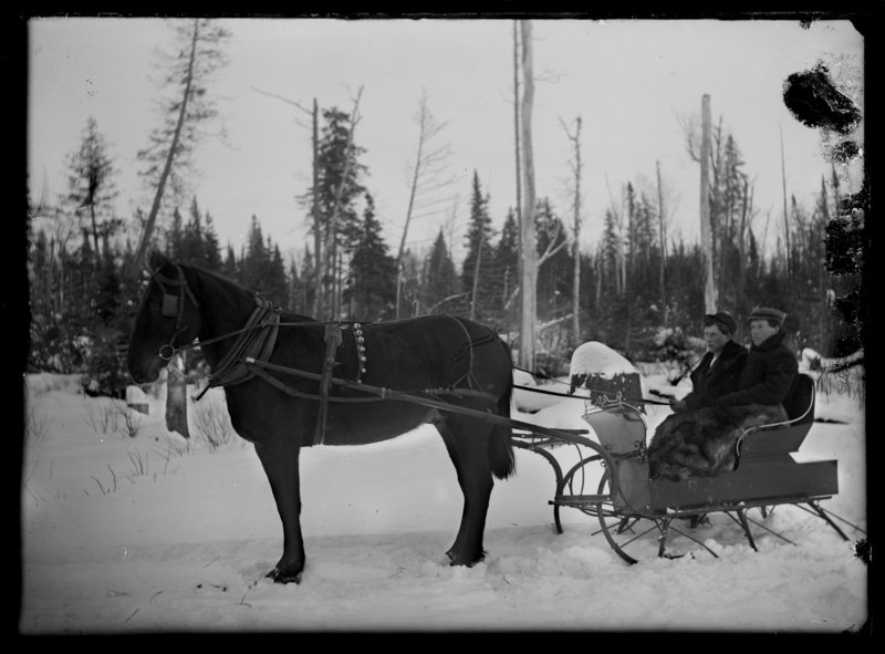 File:Couple in horse-drawn sleigh (I0052835).tif