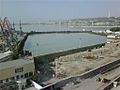 Construction site (01.08.2012): It is seen the fenced area of the sea designated for "The Crescent Hotel"; piling works are being conducted for onshore part of the project