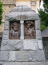 Denkmal Virgil Rainers vor dem Matreier Friedhof