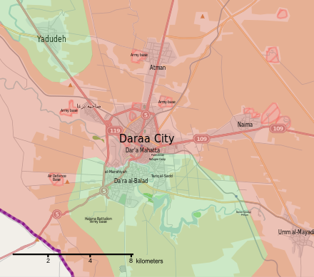 Situation in Daraa city, 9 July 2018